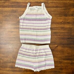 OshKosh B'gosh Stylish Pastel Striped Knit Matching Set Size 8
